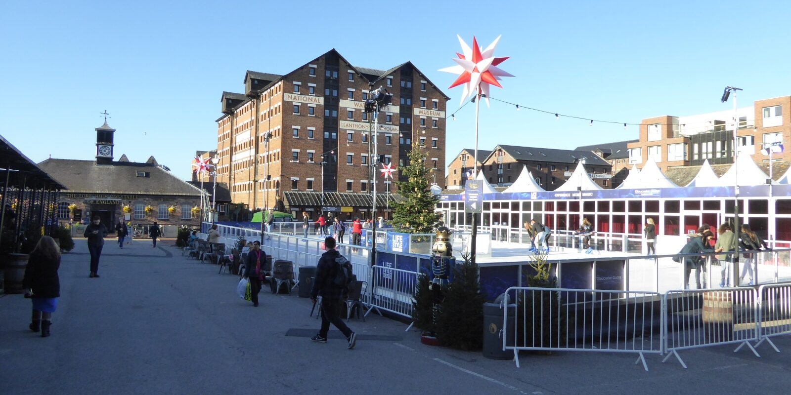 Christmas ice rink at Gloucester Docks
